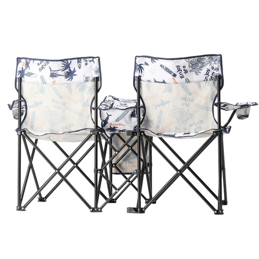 59x19.6x31in. Coconut Tree Pattern. Fishing Chair With Parasol. Camping Chairs