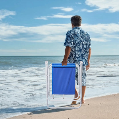 Folding Beach Chair With Umbrella For Adults. Lightweight Porable Camping Chair With 265lbs Capacity For Travel Picnic Concert & Outdoor Activities. Blue