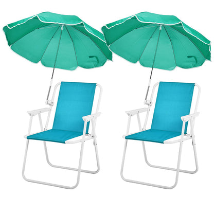 Folding Beach Chair With Umbrella For Adults. Lightweight Porable Camping Chair With 265lbs Capacity For Travel Picnic Concert & Outdoor Activities