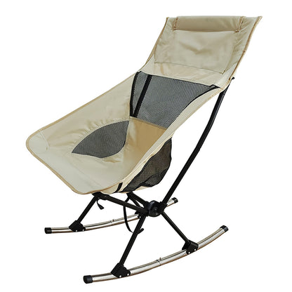 1Pc Portable Camping Rocking Chair 198LBS Weight Capacity Included Carry Bag High Back Rocker Chair For Patio Fishing Beach Lawn Travel