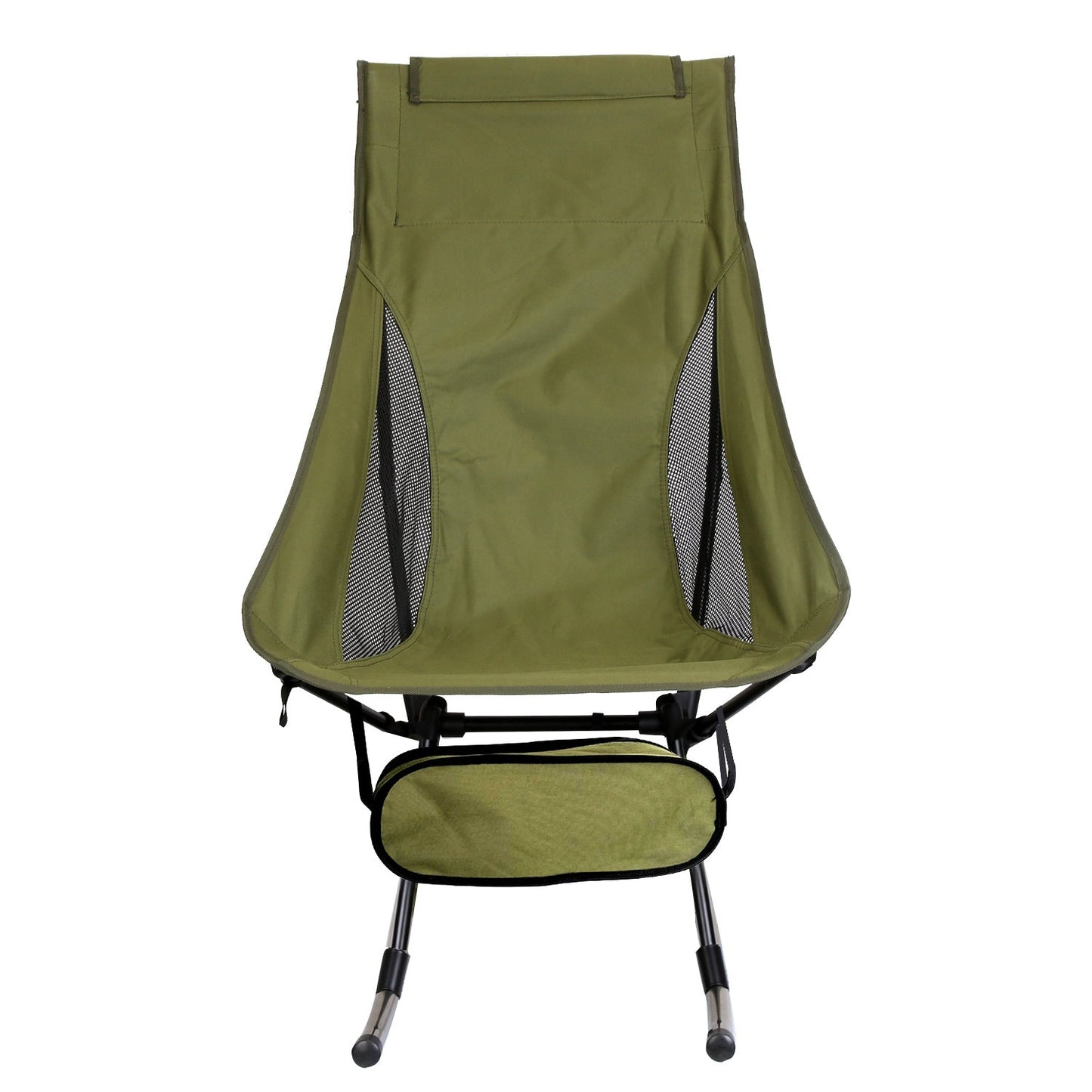 1Pc Portable Camping Rocking Chair 198LBS Weight Capacity Included Carry Bag High Back Rocker Chair For Patio Fishing Beach Lawn Travel