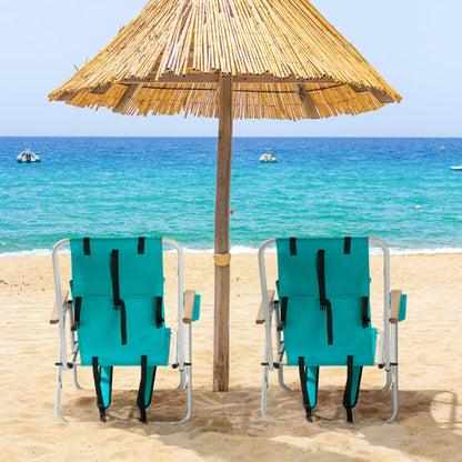 2pcs 23X21.7X31.5in Mint Green Beach Chair