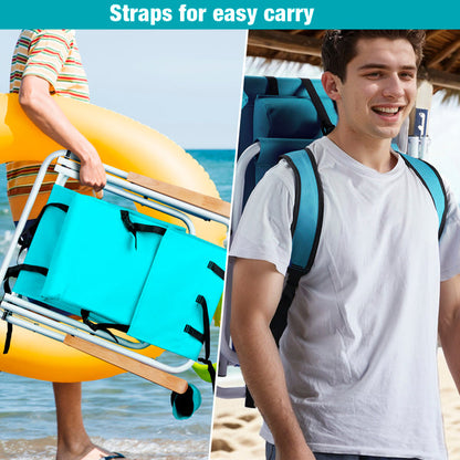 2pcs 23X21.7X31.5in Mint Green Beach Chair