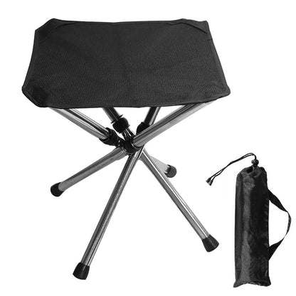 1Pc Foldable Camping Stool Retractable Portable Folding Chair Easy Setup Lightweight Backpacking Stool Carry Bag Fishing Camping Hiking Bbq