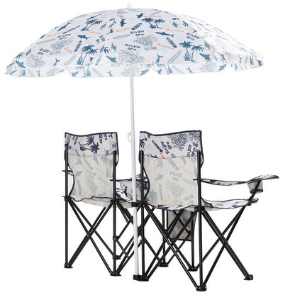 59x19.6x31in. Coconut Tree Pattern. Fishing Chair With Parasol. Camping Chairs