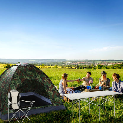 Camping Chair. Grey Iron Frame. Off-white