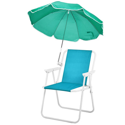 Folding Beach Chair With Umbrella For Adults. Lightweight Porable Camping Chair With 265lbs Capacity For Travel Picnic Concert & Outdoor Activities