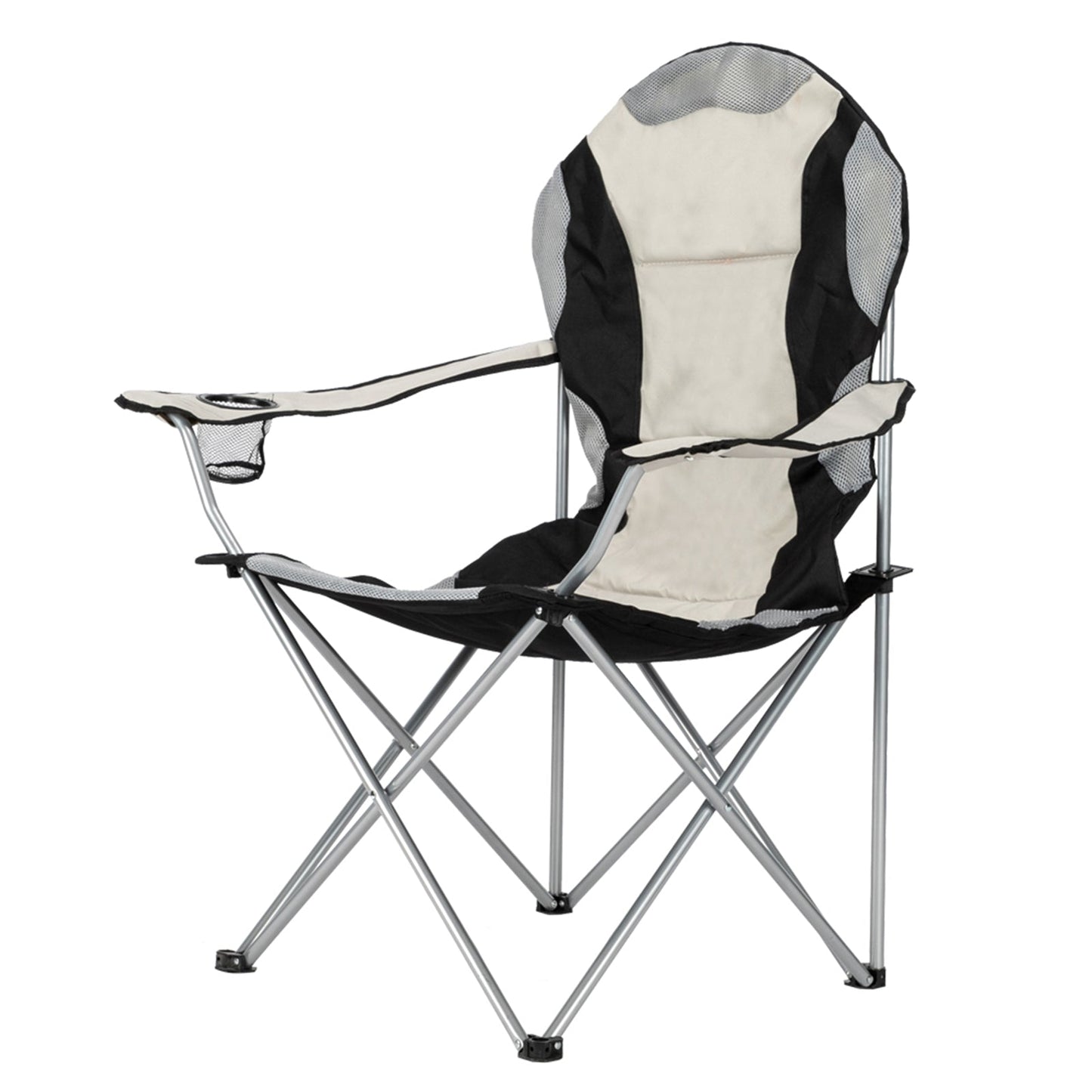 Camping Chair. Grey Iron Frame. Off-white