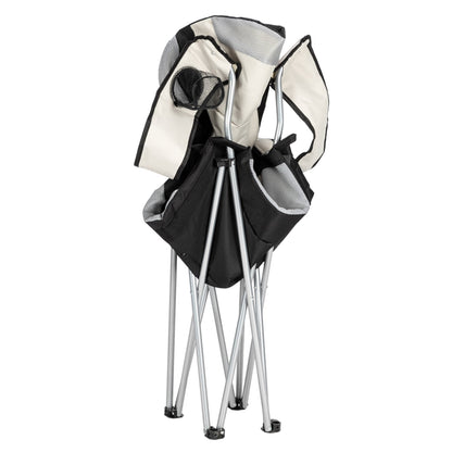 Camping Chair. Grey Iron Frame. Off-white