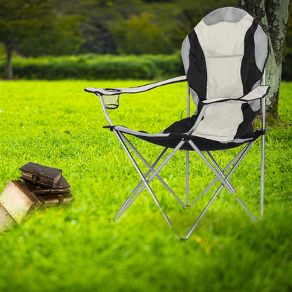 Camping Chair. Grey Iron Frame. Off-white