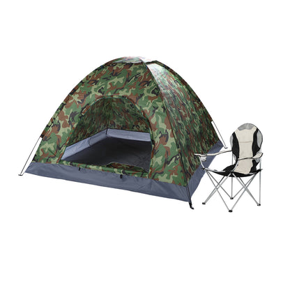 Camping Chair. Grey Iron Frame. Off-white