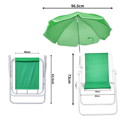 Folding Beach Chair With Umbrella For Adults. Lightweight Porable Camping Chair With 265lbs Capacity For Travel Picnic Concert & Outdoor Activities. Green