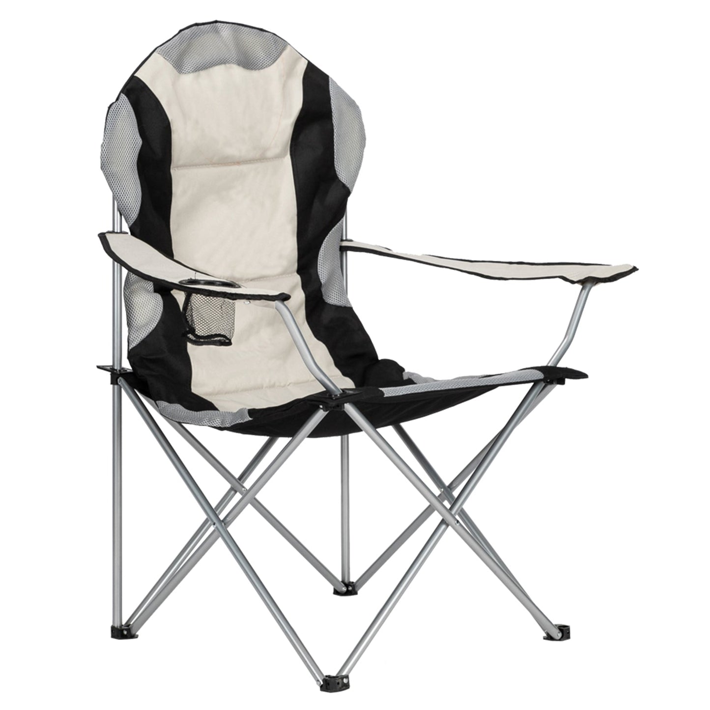 Camping Chair. Grey Iron Frame. Off-white