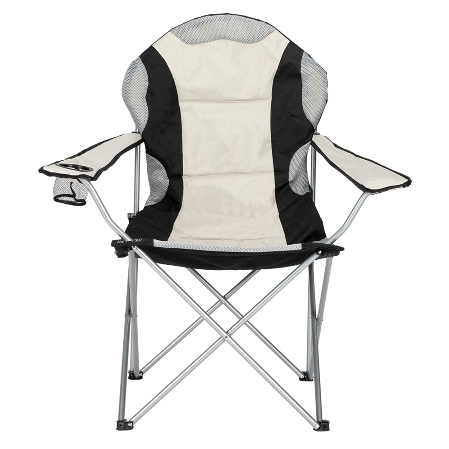 Camping Chair. Grey Iron Frame. Off-white