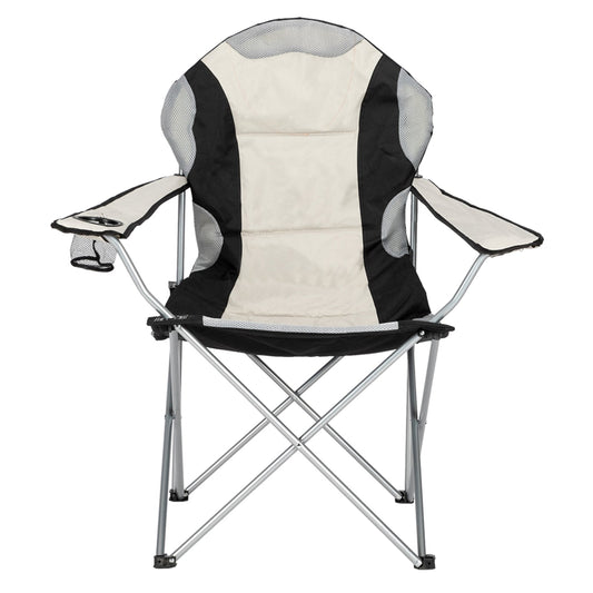 Camping Chair. Grey Iron Frame. Off-white
