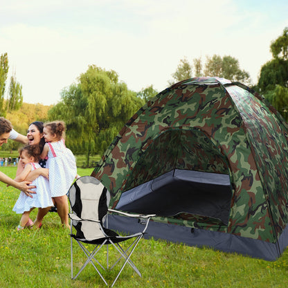 Camping Chair. Grey Iron Frame. Off-white