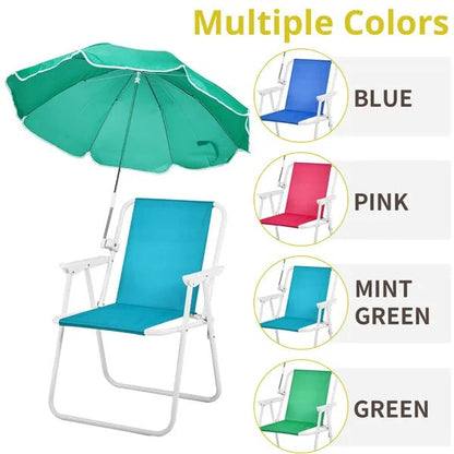 Folding Beach Chair With Umbrella For Adults. Lightweight Porable Camping Chair With 265lbs Capacity For Travel Picnic Concert & Outdoor Activities. Mint Green